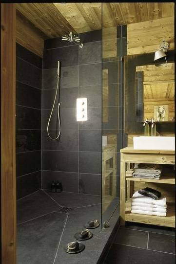 Chambre Moderne Chalet : Salle de bain chalet moderne : le style montagne –  chambre
