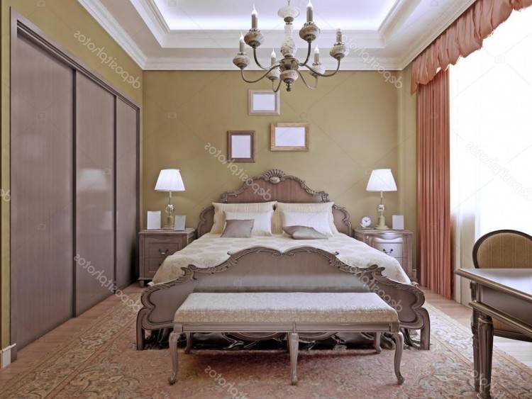 Comfortable de néon avec un  lit luxueux et une wardrobe