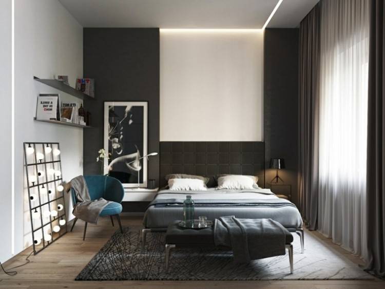 Noir et blanc : un mariage toujours réussi, design Nastya Ivanchuk et  Marina Tsishyna noir et blanc design moderne chambre à coucher