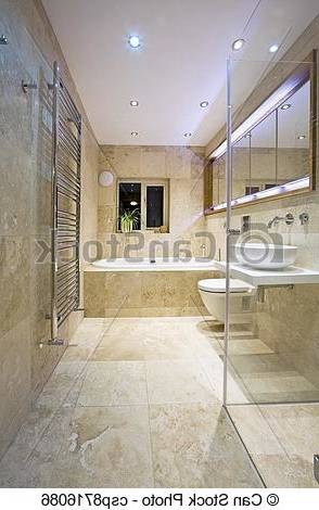 salle de bain travertin moderne