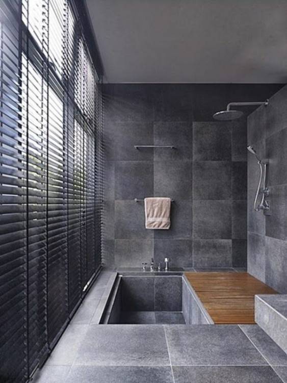 salle de bains grise cheap bain moderne