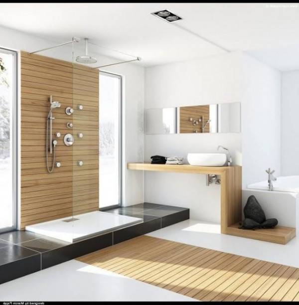 salle de bain moderne bois